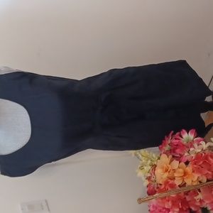 AnnTaylor Loft Petite Black Sleeveless Sheath Dress Linen Cotton  EUC 4 Petite